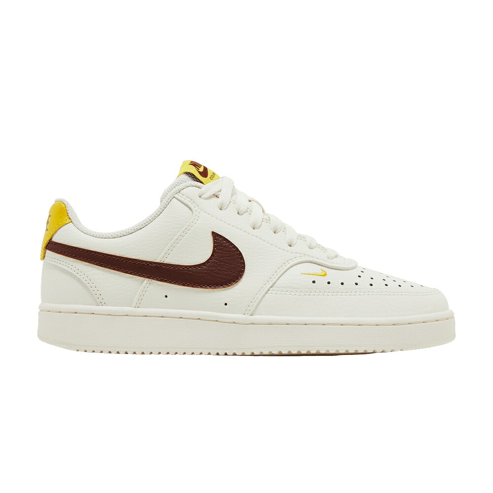ナイキ コート 茶色 ブラウン 黄色 イエロー 'SAIL BROWN' スニーカー レディース NIKE WMNS COURT VISION LOW OXEN / SAIL OXEN BROWN TOUR YELLOW|スニケス