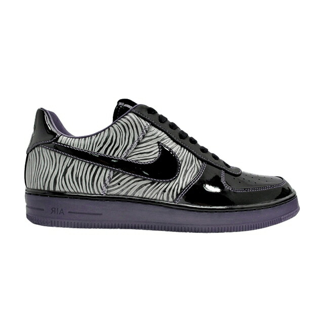 ナイキ 黒色 ブラック エアフォース ZEBRA スニーカー メンズ NIKE AIR FORCE 1 DOWNTOWN NRG / BLACK BLACK MTLLC SLVR CNYN PRPL