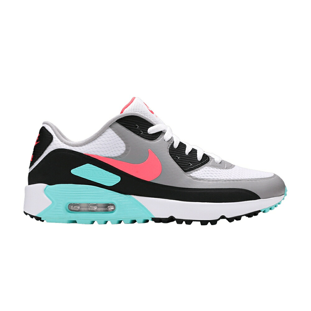 ナイキ マックス ゴルフ 白色 ホワイト 黒色 ブラック 緑 グリーン エアマックス 'AURORA PUNCH' スニーカー メンズ NIKE AIR MAX 90 GOLF HOT / WHITE BLACK AURORA GREEN HOT