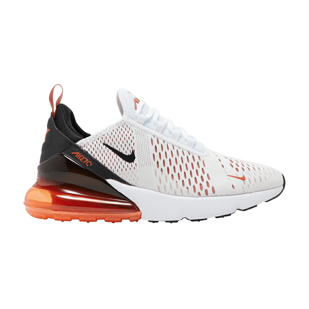 ナイキ マックス 白色 ホワイト 黒色 ブラック 橙 オレンジ エアマックス \'WHITE ORANGE\' スニーカー レディース NIKE WMNS AIR MAX 270 MANTRA / WHITE BLACK MANTRA ORANGE｜スニケス