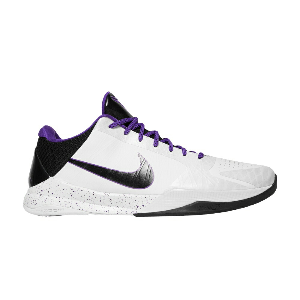 ナイキ ズーム コービー 白色 ホワイト 黒色 ブラック 紫 パープル \u0027INLINE\u0027 スニーカー メンズ NIKE ZOOM KOBE 5 / WHITE BLACK VRSTY PURPLE DL SL 靴-スニーカー-メンズ靴