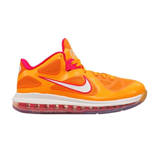 ナイキ レブロン 橙 オレンジ色 \u0027FLORIDIAN\u0027 スニーカー メンズ NIKE LEBRON 9 LOW / VIVID ORANGE CHERRY