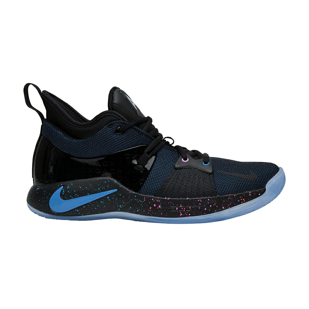 ナイキ 黒色 ブラック 青色 ブルー 'BLACK BLUE' スニーカー メンズ NIKE PLAYSTATION X PG 2 RACER / BLACK RACER BLUE|スニケス