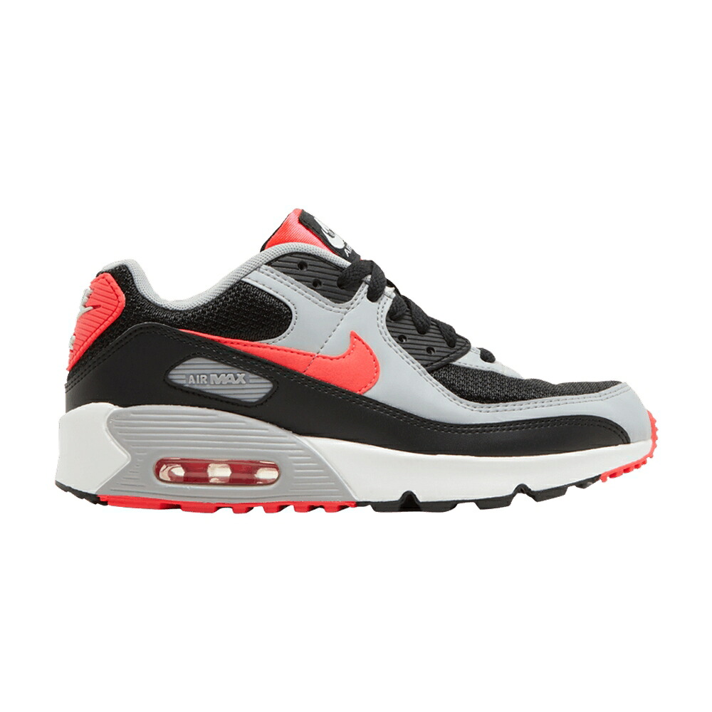 ナイキ マックス 黒いこと 黒いこと 白いこと 白いこと 薄墨色 薄墨色 エア湖マックス \u0027RADIANT RED\u0027 御坊っちゃん キッズ NIKE AIR MAX 90 LTR GS / BLACK WHITE WOLF GREY RADIANT もの言う花 マタニティ スニーカー