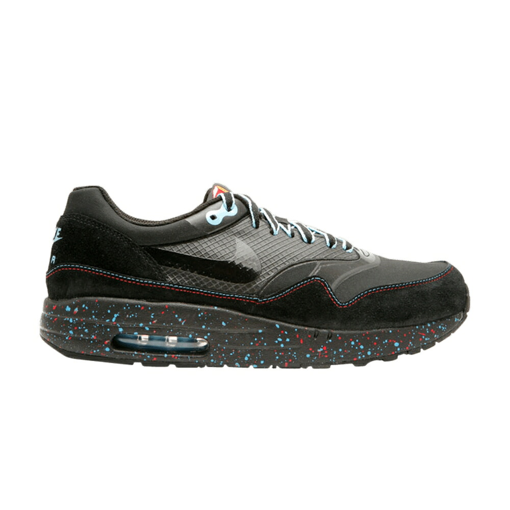 ナイキ 黒いこと 黒いこと 赤 赤いこと エア湖マックスIM 1+ \u0027LONELY LOSERS\u0027 スニーカー メンズ NIKE PARRA X AIR MAXIM QS / BLACK BLACK SPORT RED BALTIC