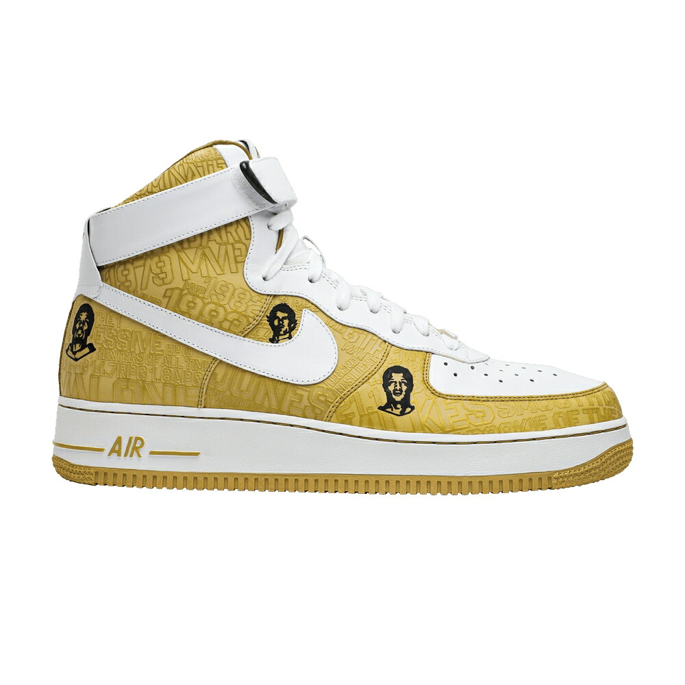 ナイキ ゴールド 白色 ホワイト エアフォース '07 'PLAYERS' スニーカー メンズ NIKE AIR FORCE 1 LUX HI / METALLIC GOLD WHITE｜スニケス