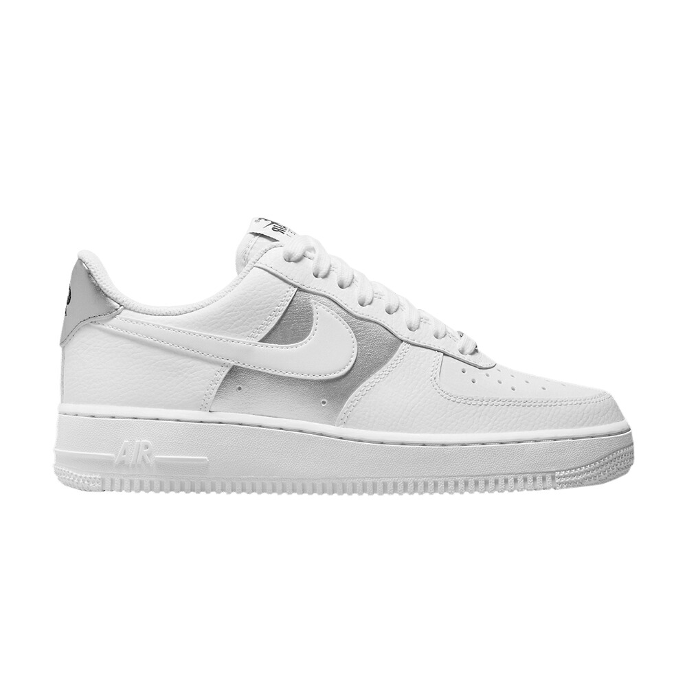 ナイキ 白いこと 白いこと しろがね色 しろがね色 空軍 \u002707 \u0027WHITE SILVER\u0027 スニーカー レディース NIKE WMNS AIR FORCE 1 METALLIC / WHITE METALLIC SILVER WHITE