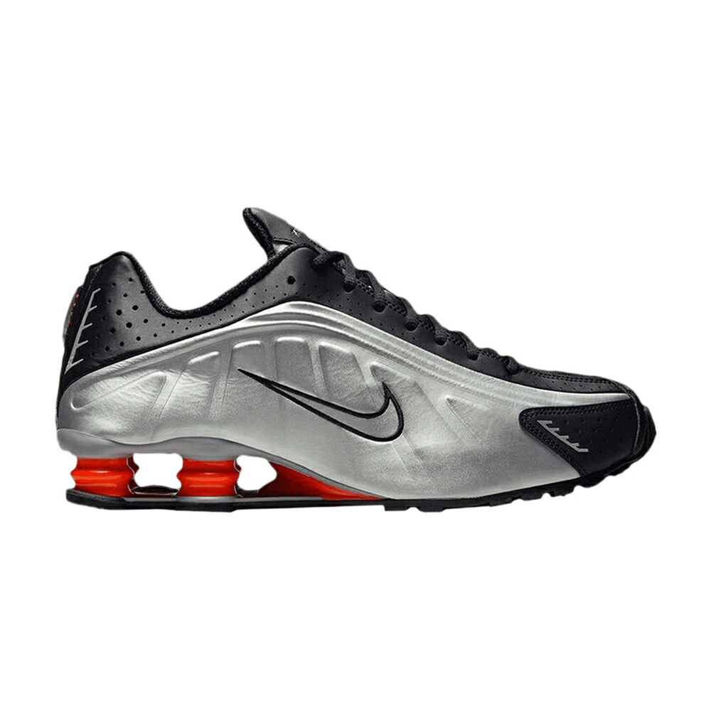 ナイキ ショックス 黒色 ブラック 銀色 シルバー ORANGE TWIST スニーカー メンズ NIKE SHOX R4 OG / BLACK METALLIC SILVER
