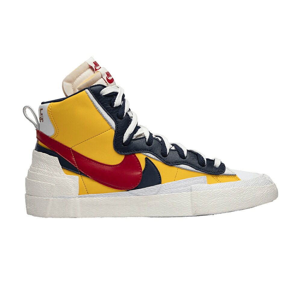 ナイキ ブレイザー ミッド 紺色 米国海軍 \u0027MAIZE NAVY\u0027 スニーカー メンズ NIKE SACAI X BLAZER MID / VARSITY MAIZE MIDNIGHT NAVY スニーカー-メンズ靴