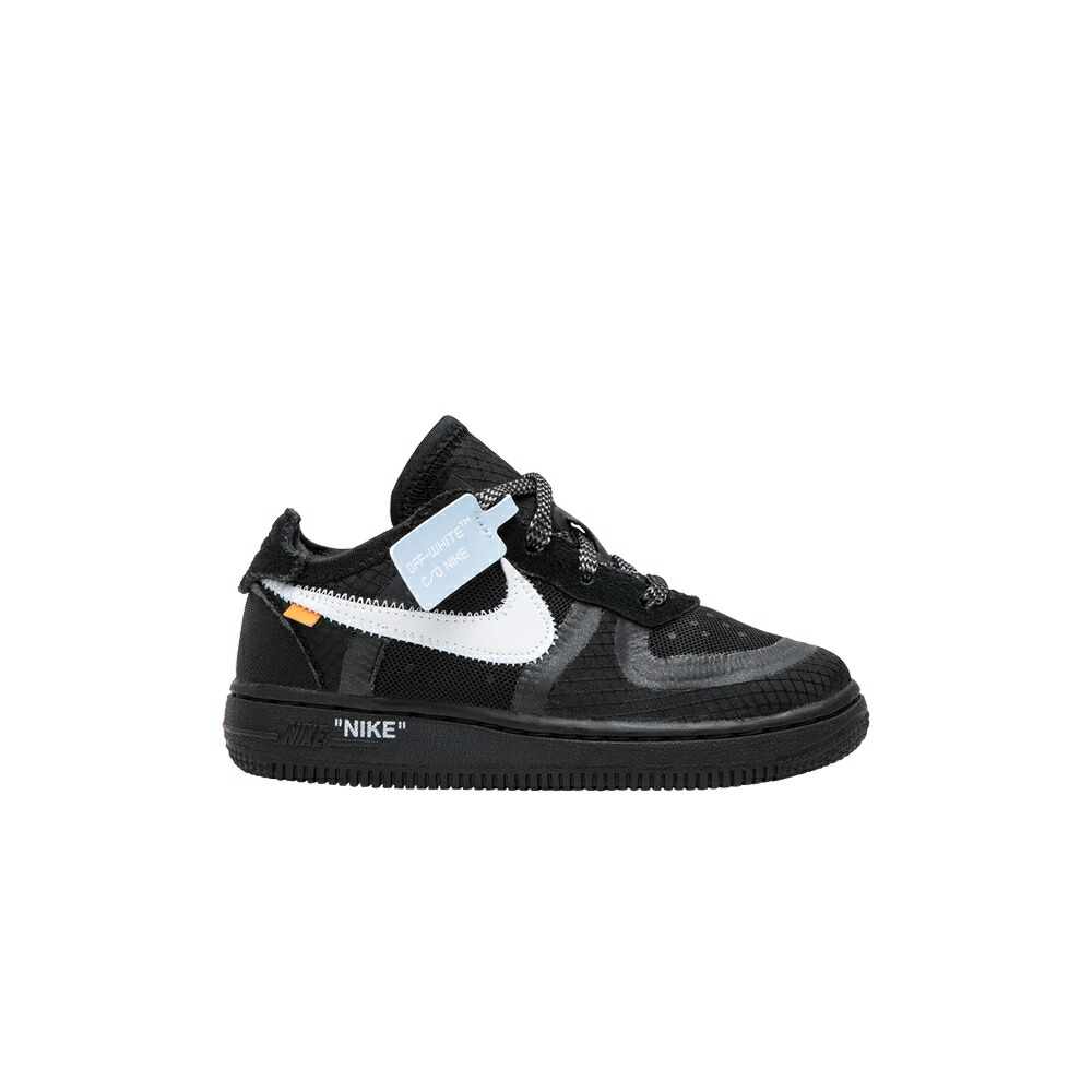 ナイキ オフホワイト 黒色 ブラック 白色 ホワイト エアフォース \u0027BLACK\u0027 ベビー NIKE OFF-WHITE X AIR FORCE 1 LOW TD / BLACK WHITE CONE BLACK