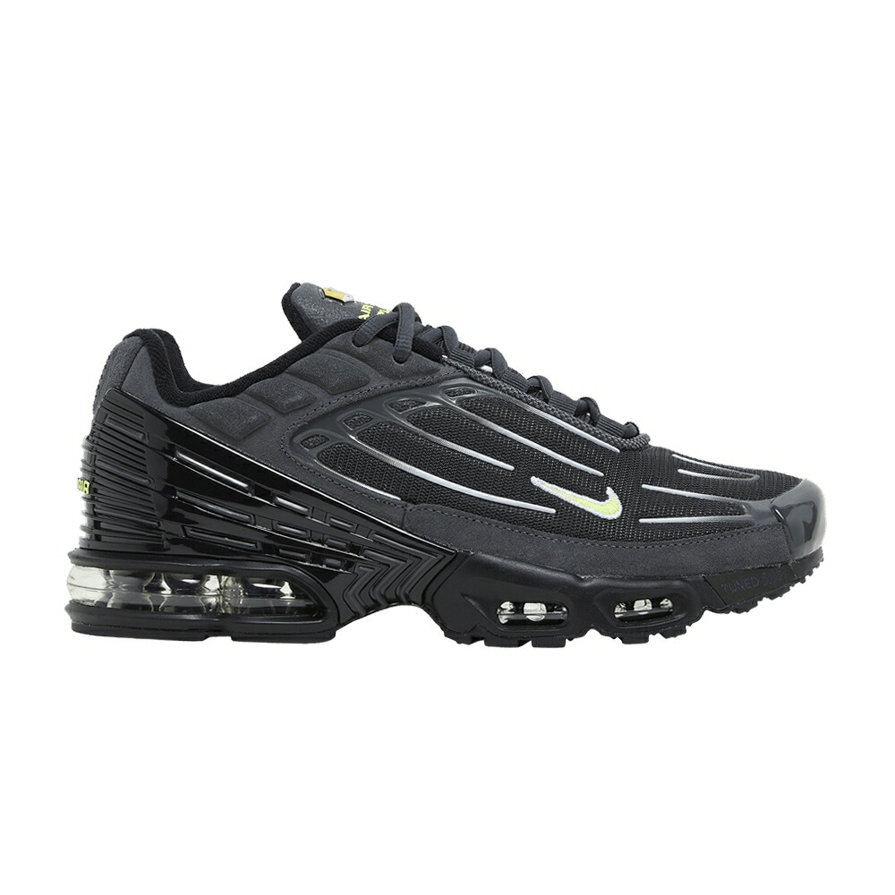 ナイキ マックス ピュア プラチナム 黒色 ブラック エアマックスプラス 'ANTHRACITE VOLT' スニーカー メンズ NIKE AIR MAX PLUS 3 / ANTHRACITE PURE PLATINUM BLACK