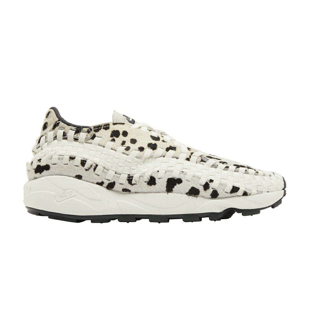 ナイキ ウーブン 黒色 ブラック 'WHITE PRINT' スニーカー レディース NIKE WMNS AIR FOOTSCAPE WOVEN COW / SAIL SAIL BLACK｜スニケス