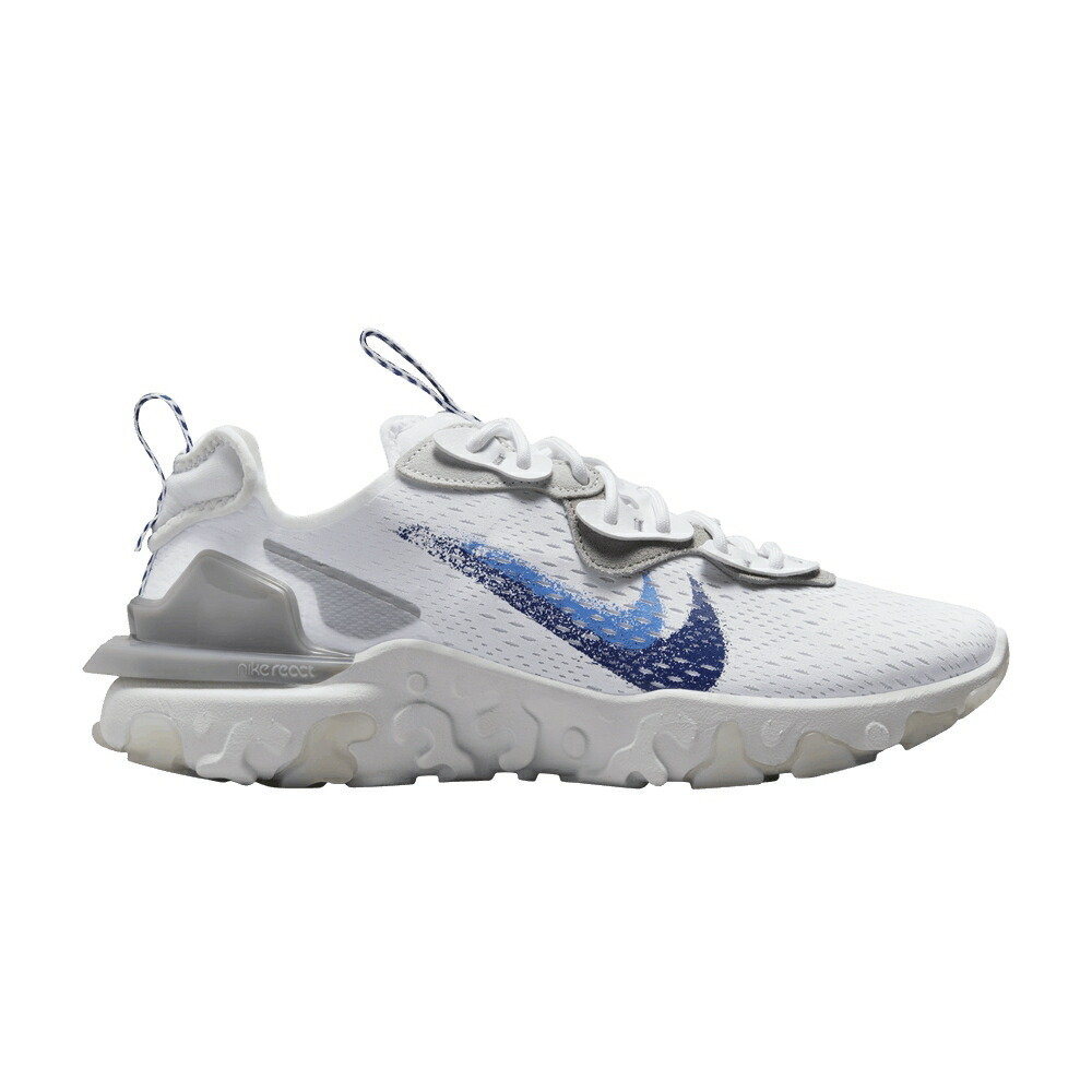 ナイキ リアクト 白いこと 白いこと ディープ 青味 青み \u0027SPRAY SWOOSH\u0027 スニーカー メンズ NIKE REACT VISION PAINT / WHITE DEEP ROYAL BLUE PHOTON