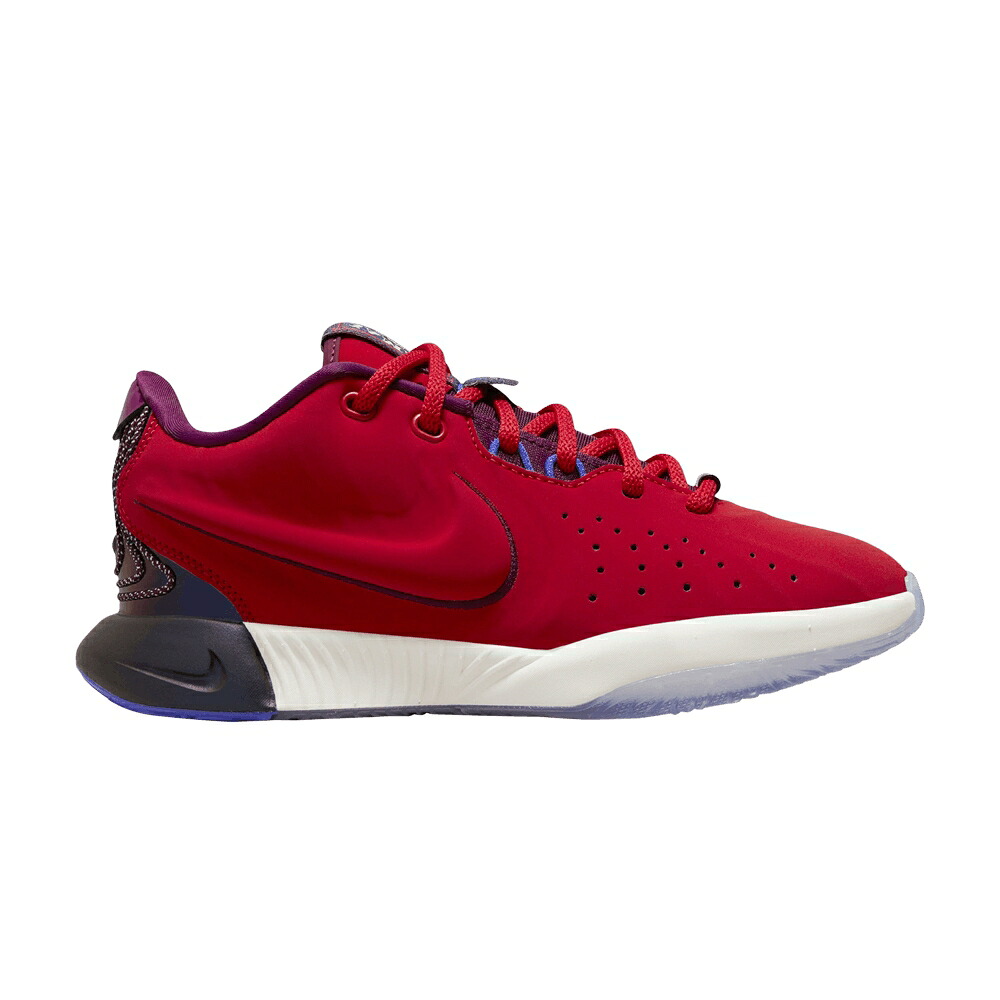 ナイキ レブロン トラック 赤 レッド アイボリー 青色 ブルー 'JAMES THEATER' ジュニア キッズ NIKE LEBRON 21 GS / TRACK RED IVORY BORDEAUX BLUE ベビー マタニティ スニーカー