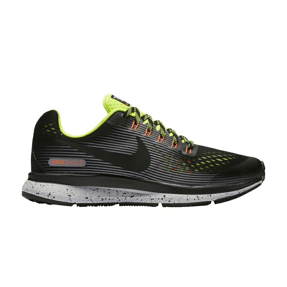 ナイキ ズーム ペガサス 灰色 グレー 黒色 ブラック ズームペガサス 'BLACK VOLT' ジュニア キッズ NIKE ZOOM PEGASUS 34 SHIELD GS GREY / BLACK BLACK VOLT WOLF GREY ベビー マタニティ スニーカー
