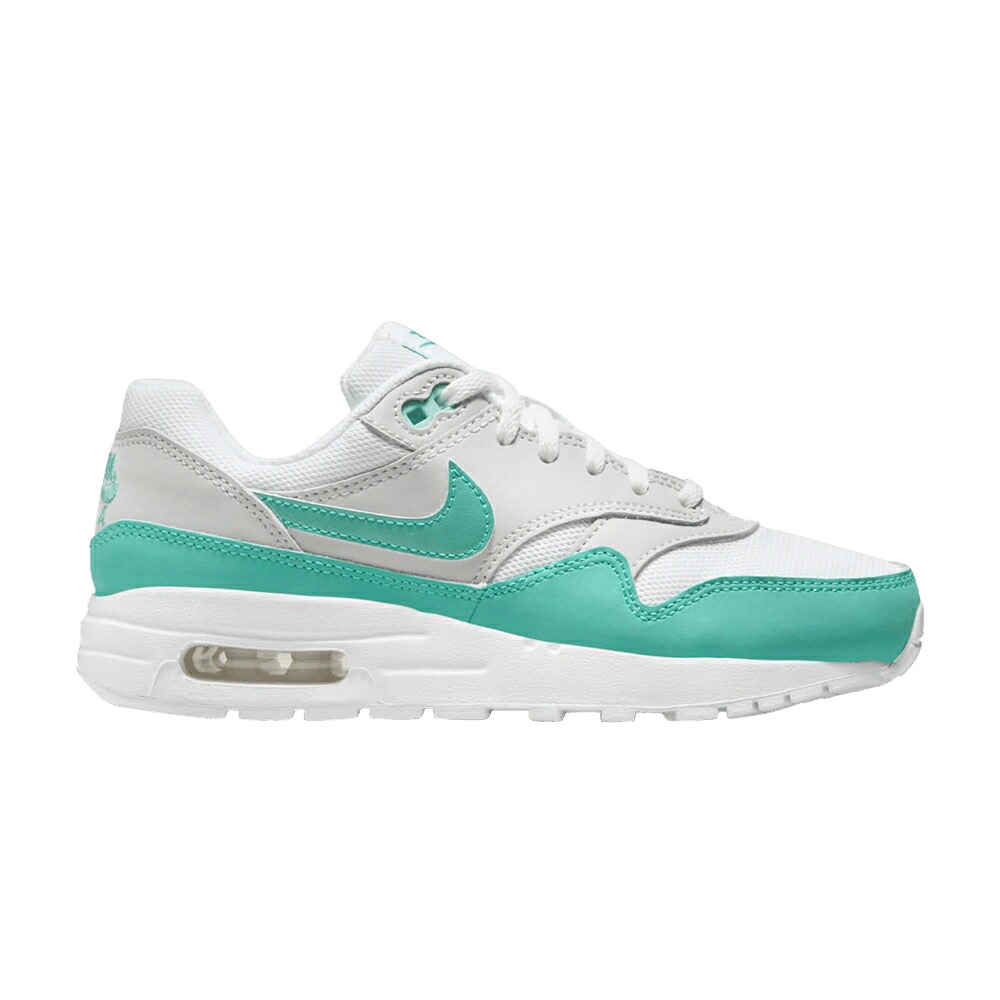 ナイキ マックス 灰色 グレー 翡翠 ジェード 白色 ホワイト エアマックス 'CLEAR JADE' ジュニア キッズ NIKE AIR MAX 1 GS / NEUTRAL GREY CLEAR JADE WHITE ベビー マタニティ スニーカー|スニケス