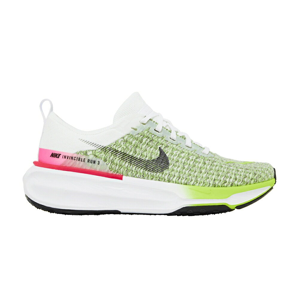 ナイキ ラン フライニット 白色 ホワイト ピンク 黒色 ブラック 'WHITE PINK' スニーカー メンズ NIKE ZOOMX INVINCIBLE RUN FLYKNIT 3 VOLT HYPER / WHITE VOLT HYPER PINK BLACK|スニケス