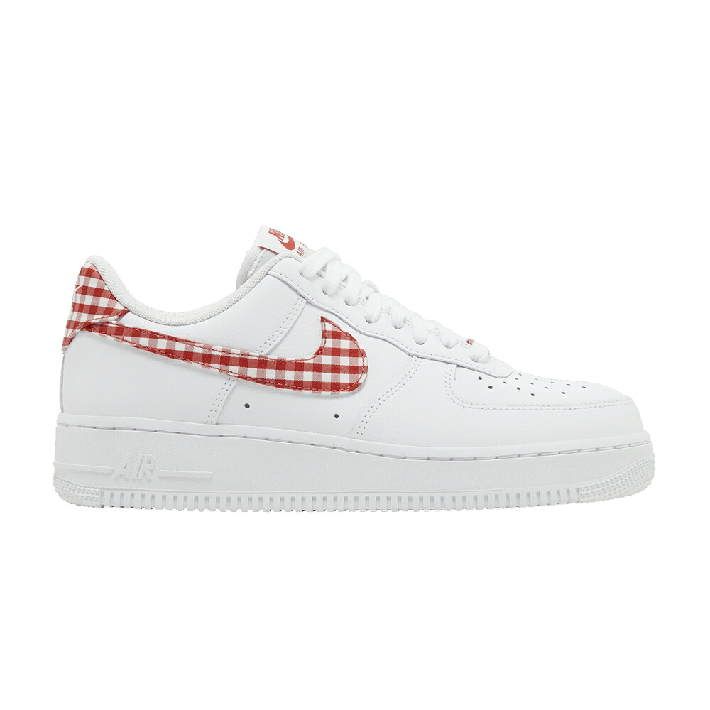 ナイキ 赤 赤いこと 白いこと 白いこと 空軍 \u002707 \u0027MYSTIC GINGHAM\u0027 スニーカー レディース NIKE WMNS AIR FORCE 1 ESSENTIAL RED / WHITE MYSTIC RED