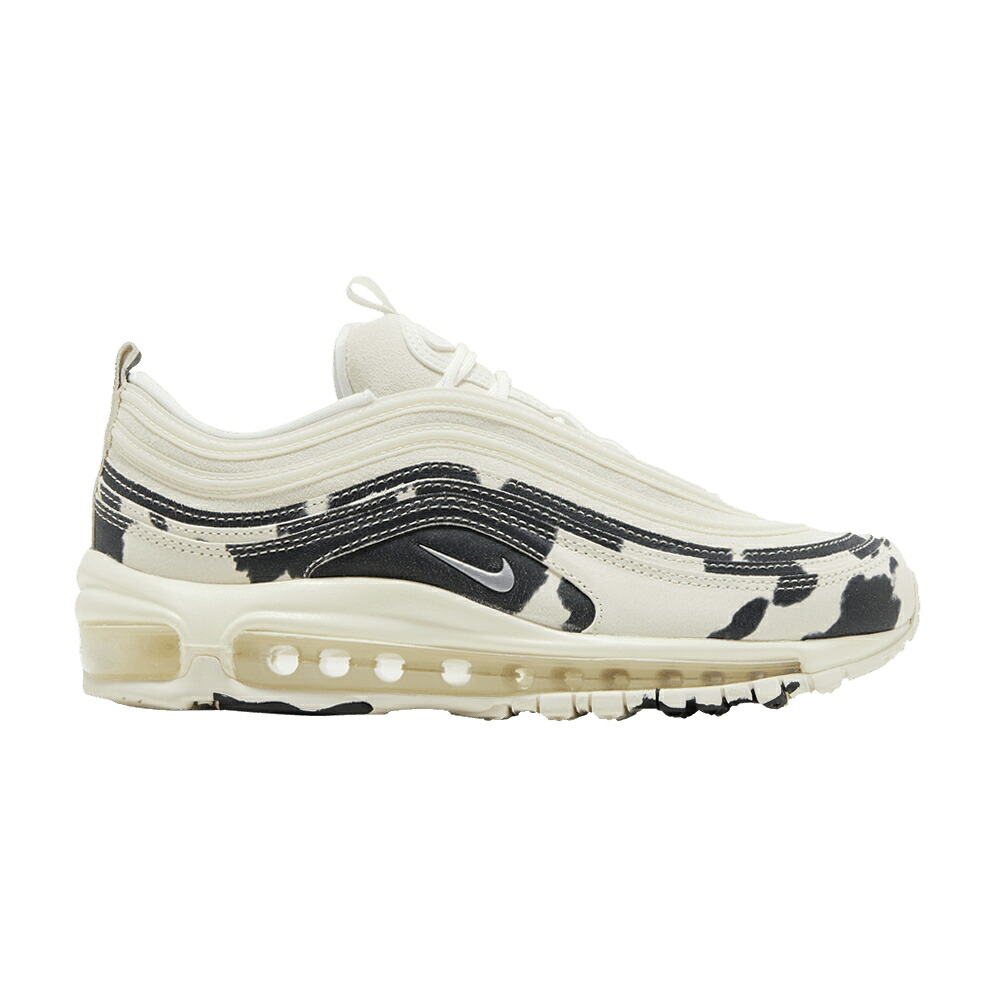 ナイキ マックス 黒いこと 黒いこと エア湖マックス \u0027COW PRINT\u0027 スニーカー レディース NIKE WMNS AIR MAX 97 / SAIL CHROME BLACK