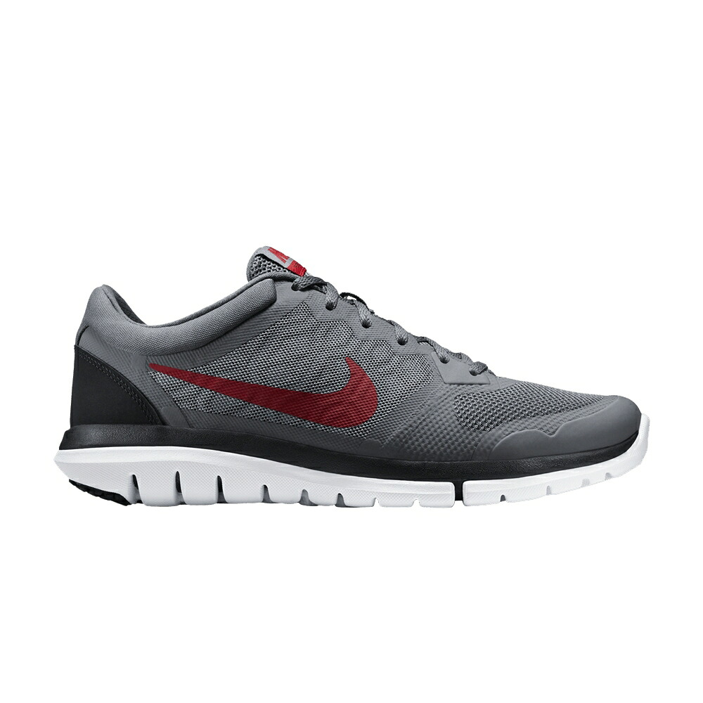 ナイキ ラン 灰色 グレー 赤 レッド 黒色 ブラック 白色 ホワイト 'DARK RED' スニーカー メンズ NIKE FLEX RUN 2015 GREY GYM / DARK GREY GYM RED BLACK WHITE|スニケス