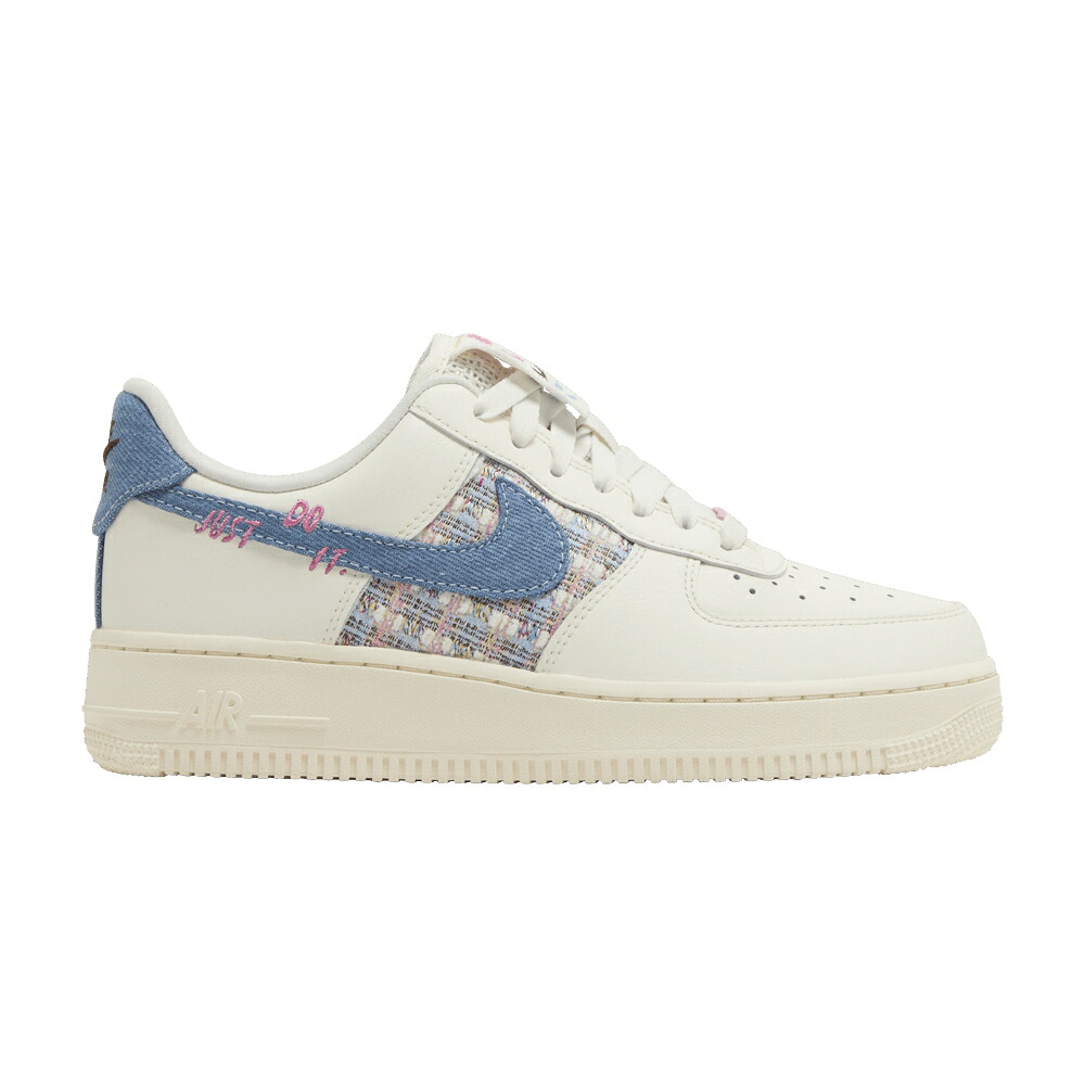 ナイキ 青み 青色 象牙色 空軍 \u002707 \u0027DENIM \u0027 スニーカー レディース NIKE WMNS AIR FORCE 1 LOW LX BOUCL / SAIL BLUE WHISPER PALE IVORY
