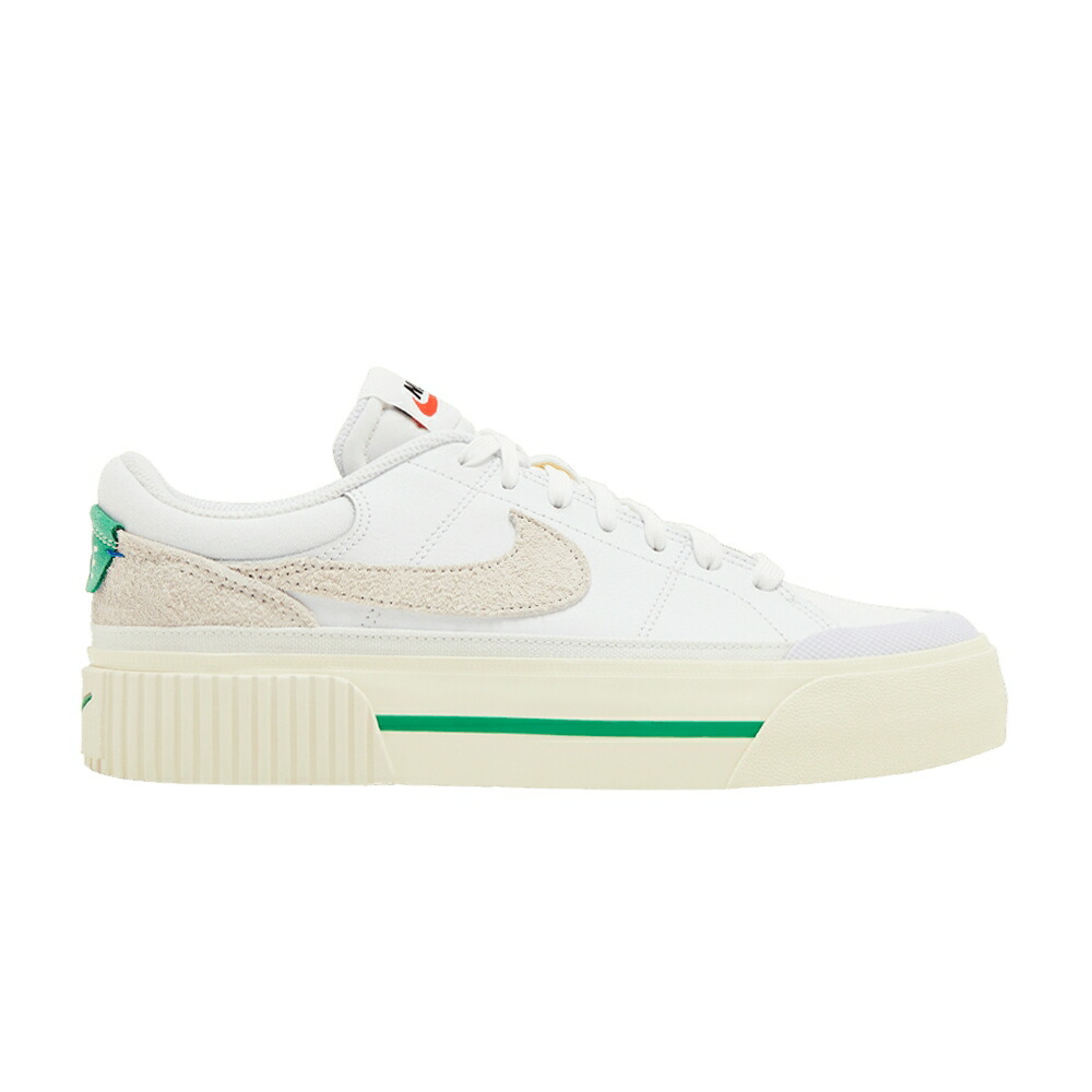 ナイキ コート レガシー スタジアム 白色 ホワイト 緑 グリーン 'WHITE GREEN' スニーカー レディース NIKE WMNS COURT LEGACY LIFT STADIUM / WHITE COCONUT MILK STADIUM GREEN