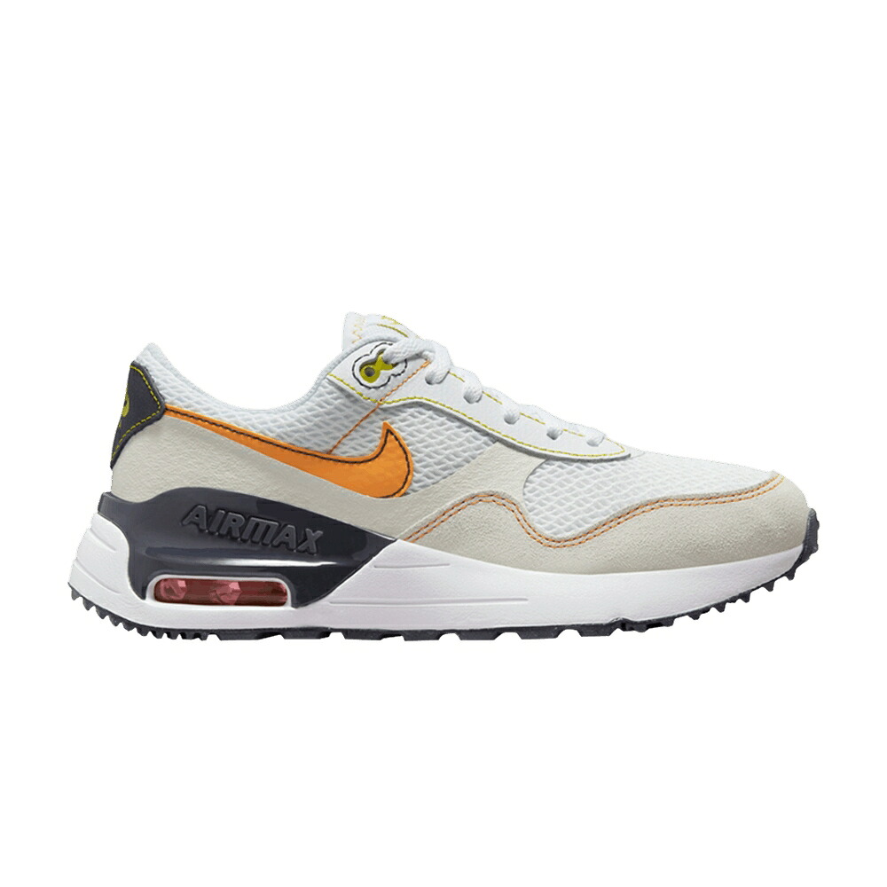 ナイキ マックス 白色 ホワイト 橙 オレンジ エアマックス 'WHITE ORANGE' ジュニア キッズ NIKE AIR MAX SYSTM GS VIVID / WHITE VIVID ORANGE SAIL ベビー マタニティ スニーカー