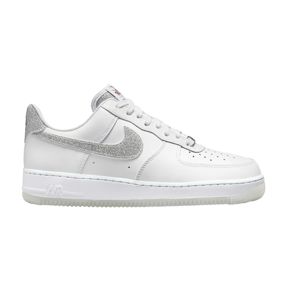 ナイキ 白いこと 白いこと 冷やりとした 薄墨色 薄墨色 空軍 \u002707 \u0027GLITTER SWOOSH\u0027 スニーカー レディース NIKE WMNS AIR FORCE 1 LX / WHITE WHITE COOL GREY MULTI