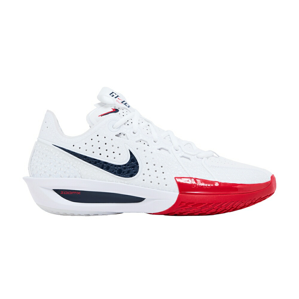 ナイキ 望遠レンズ 白いこと 白いこと 赤 赤いこと \u0027USA\u0027 スニーカー メンズ NIKE AIR ZOOM GT CUT 3 / WHITE OBSIDIAN SPORT RED