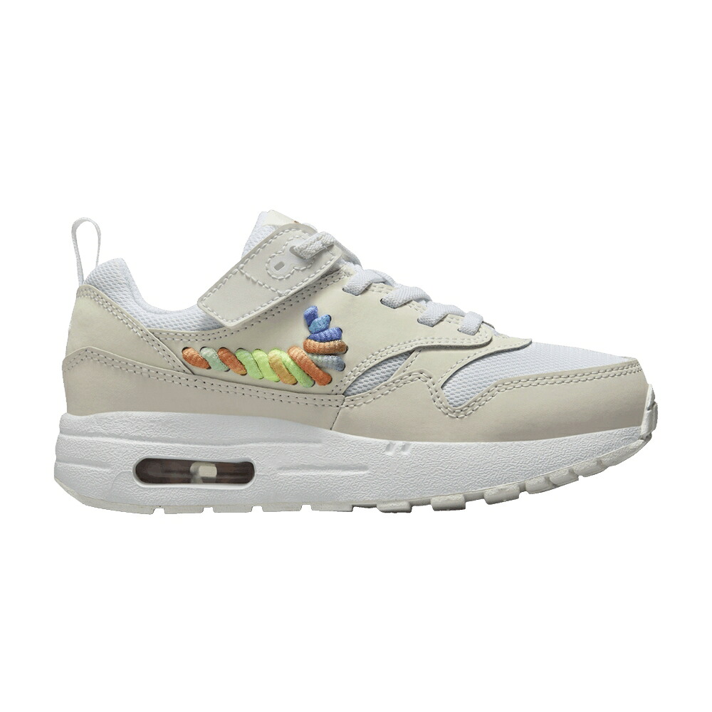 ナイキ マックス 白色 ホワイト エアマックス 'RAINBOW SWOOSH' ジュニア キッズ NIKE AIR MAX 1 SE EASYON PS LACE / WHITE SUMMIT WHITE TERRA BLUSH ベビー マタニティ スニーカー|スニケス
