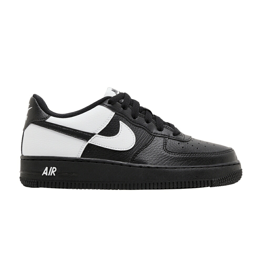 ナイキ 黒色 ブラック 白色 ホワイト エアフォース 'SPLIT WHITE' ジュニア キッズ NIKE AIR FORCE 1 NEXT NATURE GS - BLACK / BLACK WHITE ベビー マタニティ スニーカー|スニケス