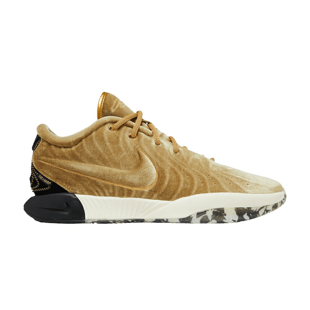 ナイキ レブロン ゴールド 黒色 ブラック 'NOBILITY' スニーカー メンズ NIKE THE SHOP X LEBRON 21 / METALLIC GOLD BLACK COCONUT MILK｜スニケス