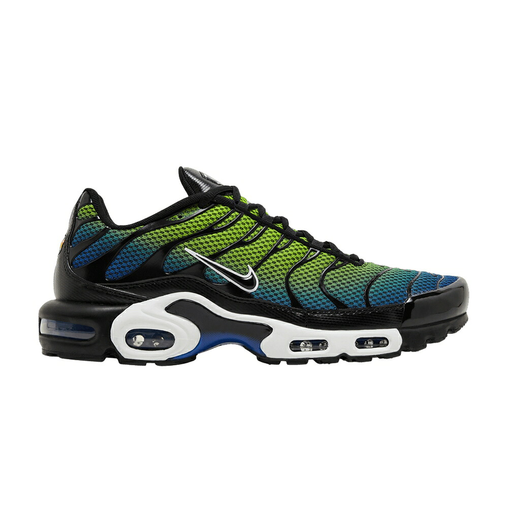 ナイキ マックス 青味 青色 黒いこと 黒いこと エアマックスプラス \u0027RACER VOLT\u0027 スニーカー メンズ NIKE AIR MAX PLUS BLUE / BLACK RACER BLUE VOLT BLACK