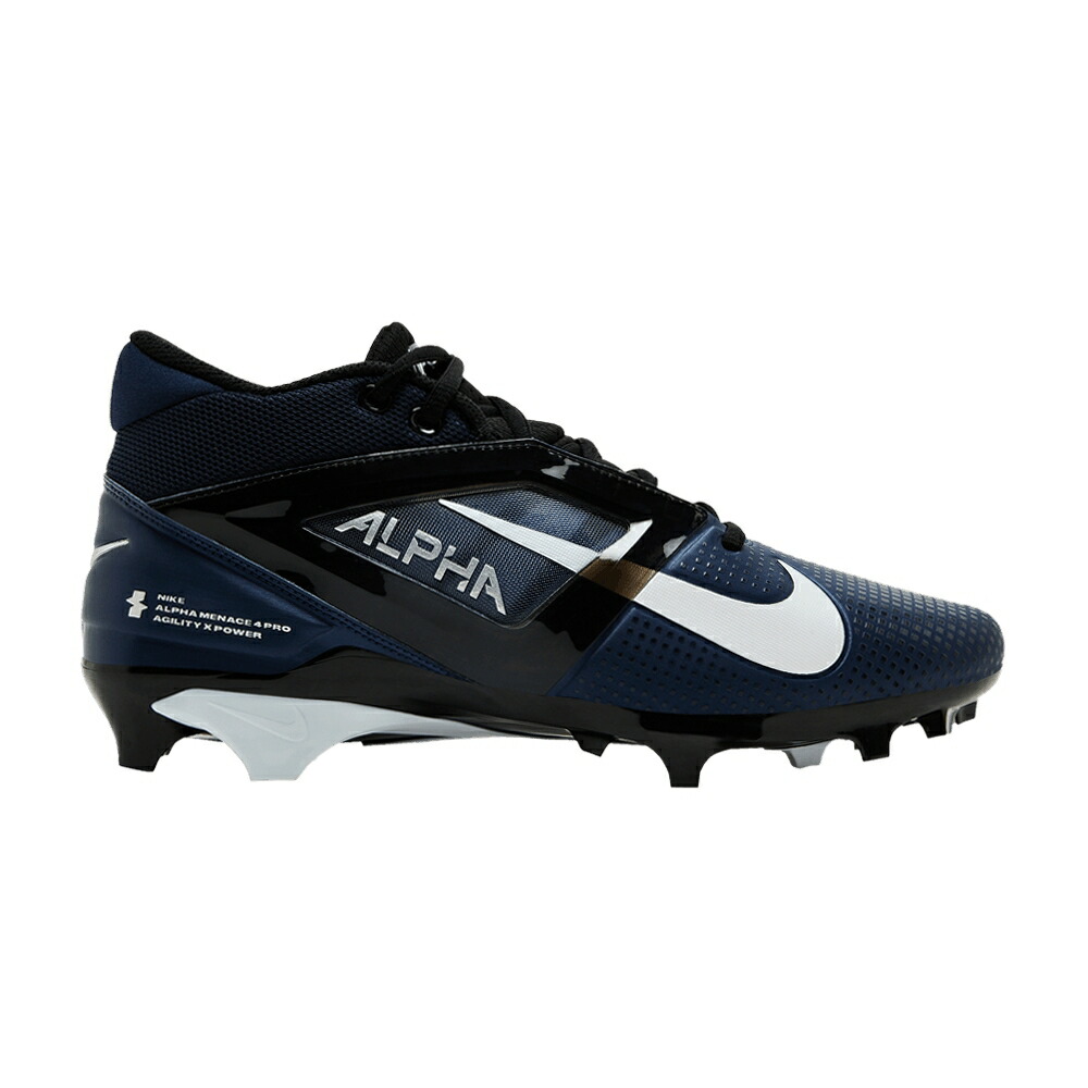 ナイキ アルファ プロ 紺色 ネイビー 銀色 シルバー MIDNIGHT WHITE スニーカー メンズ NIKE ALPHA MENACE 4 PRO NAVY / MIDNIGHT NAVY METALLIC SILVER