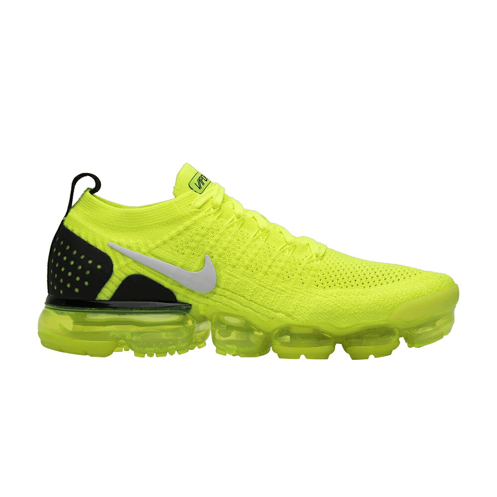 ナイキ フライニット 白色 ホワイト 黒色 ブラック エアヴェイパーマックス 'VOLT' スニーカー メンズ NIKE AIR VAPORMAX FLYKNIT 2 / VOLT WHITE BLACK