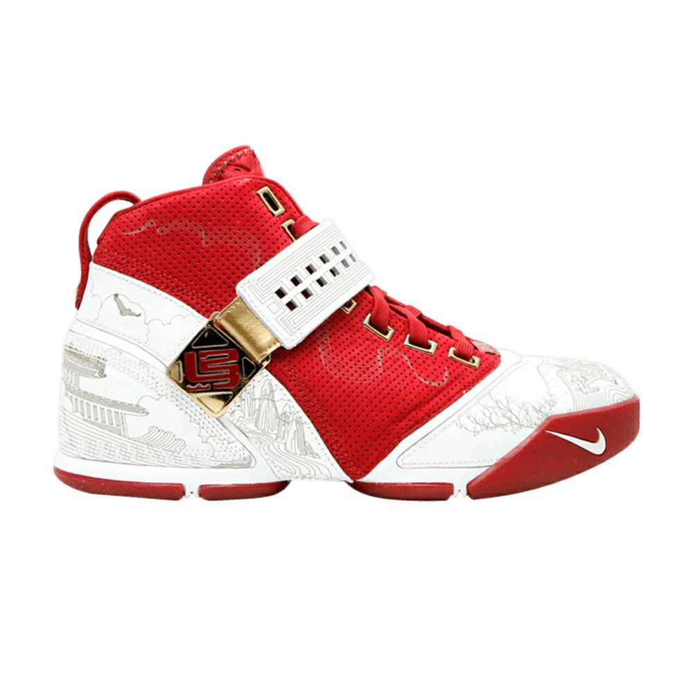 ナイキ ズーム レブロン クリムゾン 白色 ホワイト CHINA スニーカー メンズ NIKE ZOOM LEBRON 5 / VARSITY CRIMSON WHITE METALLIC