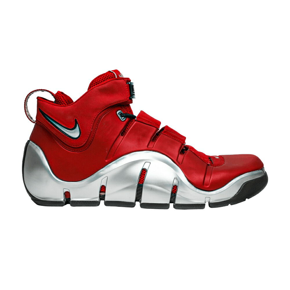 ナイキ ズーム レブロン スケートボード クリムゾン 銀色 シルバー 'オハイオステイト AWAY' スニーカー メンズ NIKE ZOOM LEBRON 4 'OHIO STATE UNIVERSITY / VARSITY CRIMSON METALLIC SILVER