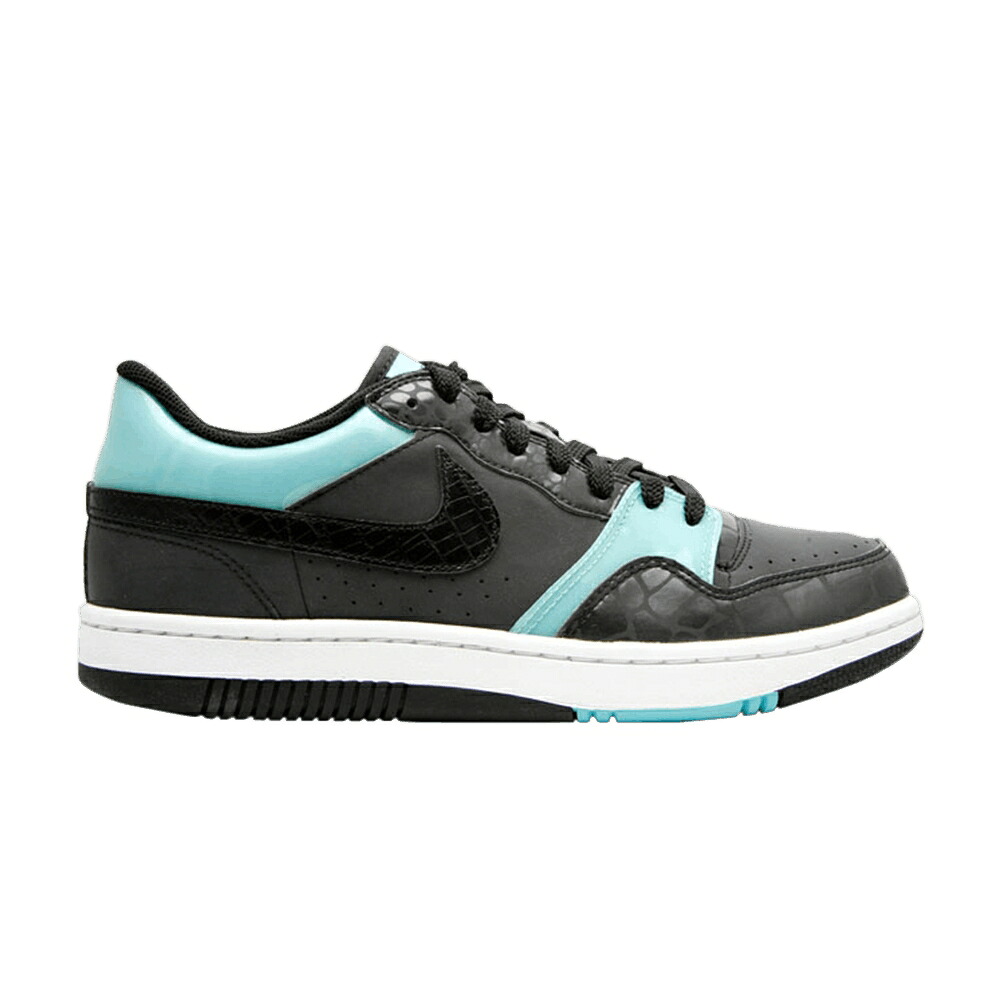 ナイキ コート 黒色 ブラック スニーカー メンズ NIKE COURT FORCE LOW / BLACK BLACK TURQUOISE｜スニケス