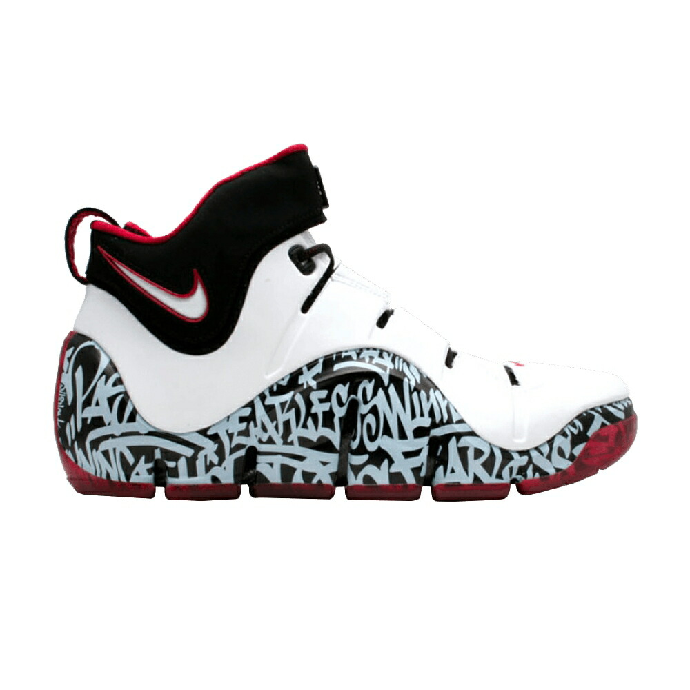 ナイキ ズーム レブロン 白色 ホワイト 黒色 ブラック 赤 レッド 'GRAFFITI' スニーカー メンズ NIKE ZOOM LEBRON 4 2006 / WHITE BLACK RED