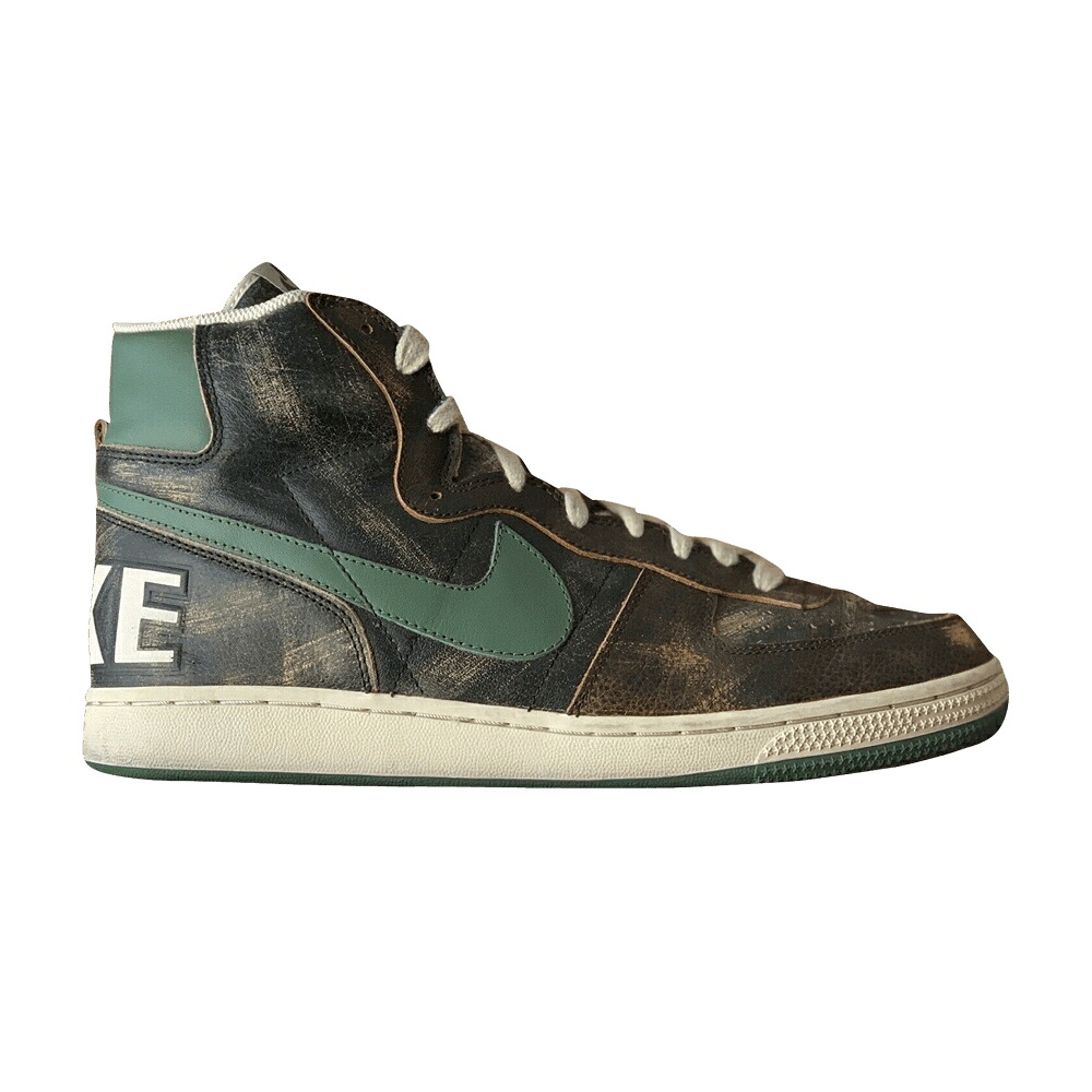 ナイキ ターミネーター プレミアム 黒色 ブラック 茶色 ブラウン ネット スニーカー メンズ NIKE TERMINATOR HI PREMIUM / BLACK NORI DARK BROWN NET
