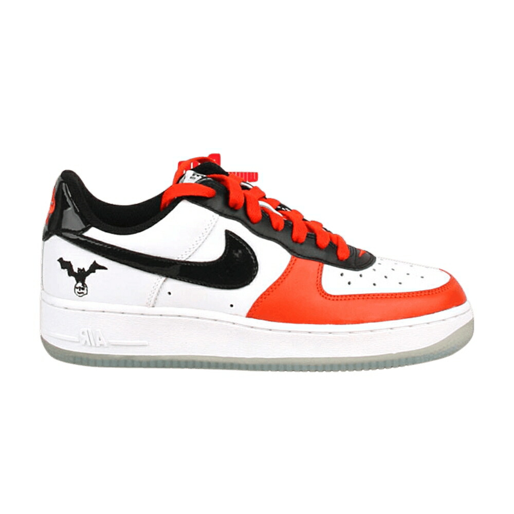 ナイキ 白色 ホワイト 黒色 ブラック ディープ 橙 オレンジ エアフォース 'HALLOWEEN' スニーカー レディース NIKE WMNS AIR FORCE 1 / WHITE BLACK DEEP ORANGE