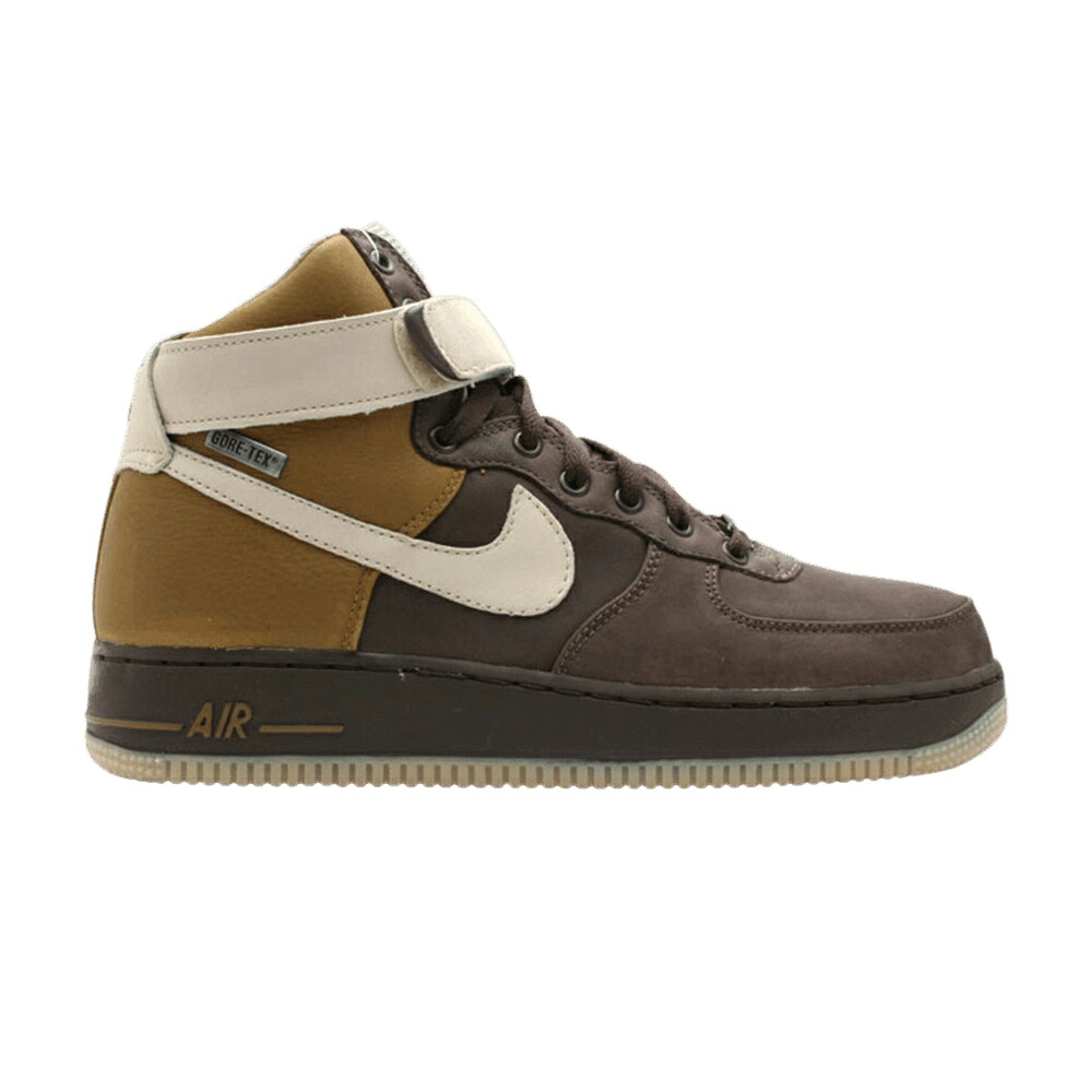 ナイキ ハイ 茶色 ブラウン ネット エアフォース スニーカー メンズ NIKE AIR FORCE 1 HIGH N2WINTER / BAROQUE BROWN NET SPANISH MOSS｜スニケス