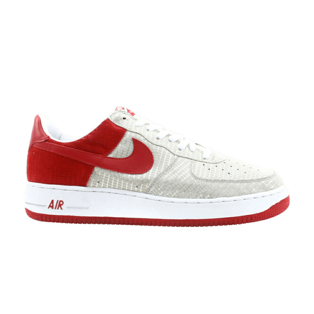 ナイキ プレミアム 銀色 シルバー 赤 レッド エアフォース 'CHRISTMAS' スニーカー メンズ NIKE AIR FORCE 1 PREMIUM / METALLIC SILVER VARSITY RED｜スニケス