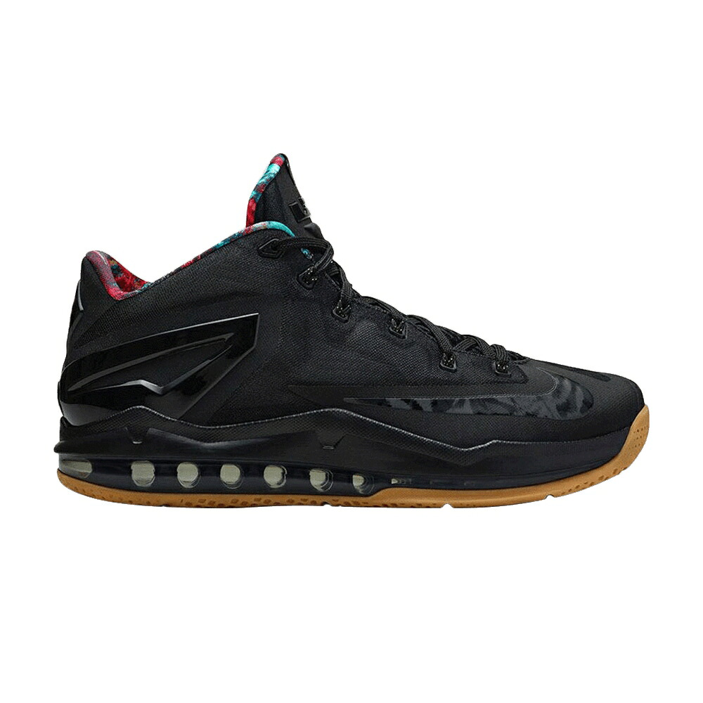 ナイキ マックス レブロン 黒いこと 黒いこと クリムゾン \u0027GUM\u0027 スニーカー メンズ NIKE MAX LEBRON 11 LOW / BLACK BLACK HYPER CRIMSON HYPER