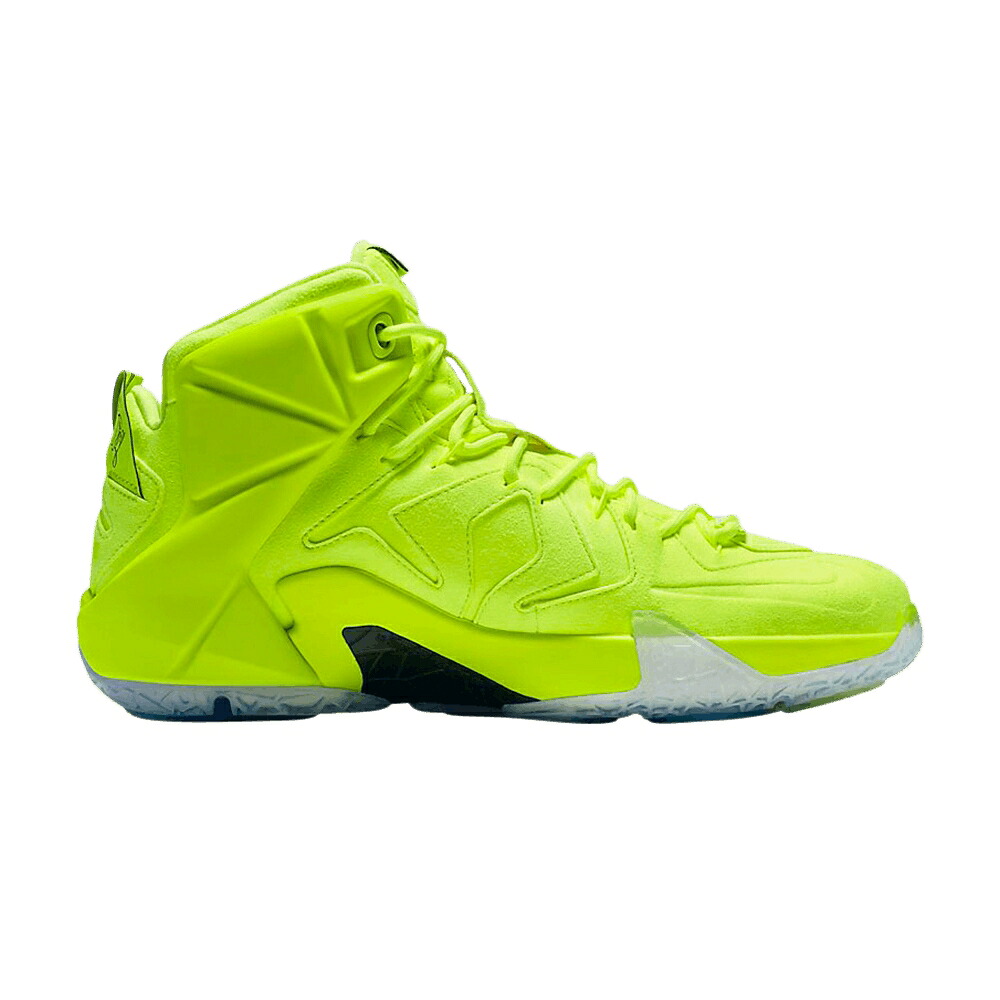 ナイキ レブロン 白色 ホワイト 黒色 ブラック 'TENNIS BALL' スニーカー メンズ NIKE LEBRON 12 EXT / VOLT VOLT WHITE BLACK|スニケス