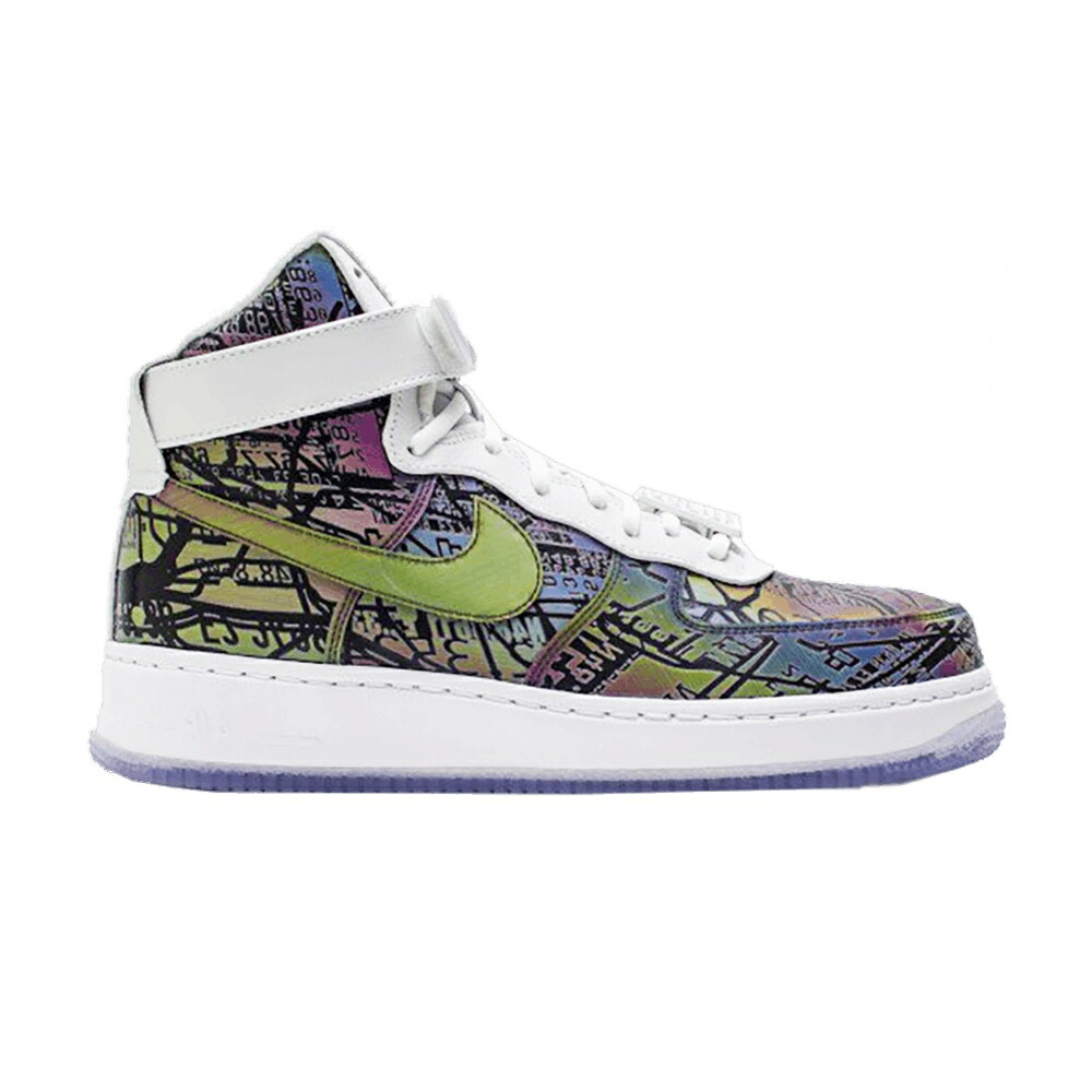 ナイキ 虹色 虹霓 白いこと 白いこと 空軍 \u0027QUAI 54\u0027 スニーカー メンズ NIKE AIR FORCE 1 HI CMFT PRM / RAINBOW WHITE