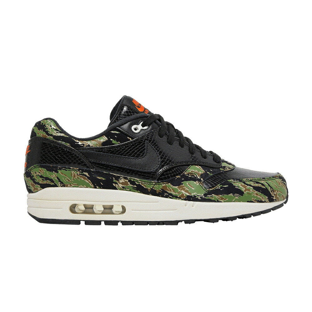 ナイキ マックス 黒いこと 黒いこと 橙 オレンジ色 大気圏マックス \u0027ATMOS\u0027 スニーカー メンズ NIKE AIR MAX 1 PRM / BLACK BLACK CHLOROPHYLL ORANGE