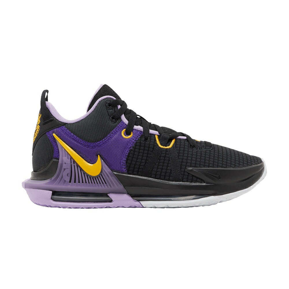 ナイキ レブロン 黒色 ブラック ゴールド ウィットネス 'LAKERS' スニーカー メンズ NIKE LEBRON WITNESS 7 / BLACK UNIVERSITY GOLD LILAC