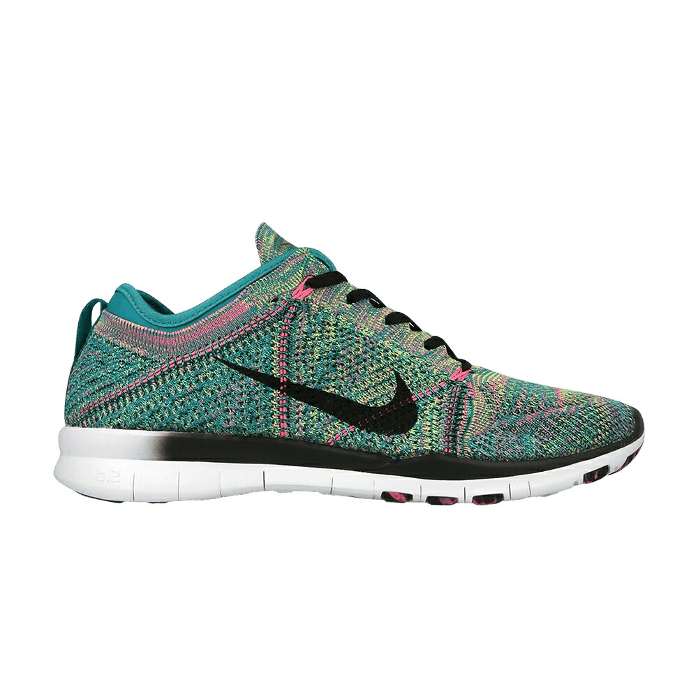 ナイキ 無償性 飛球編み物 黒いこと 黒いこと サクラ色 スニーカー レディース NIKE WMNS FREE TR FLYKNIT / RADIANT EMERALD BLACK PINK POW