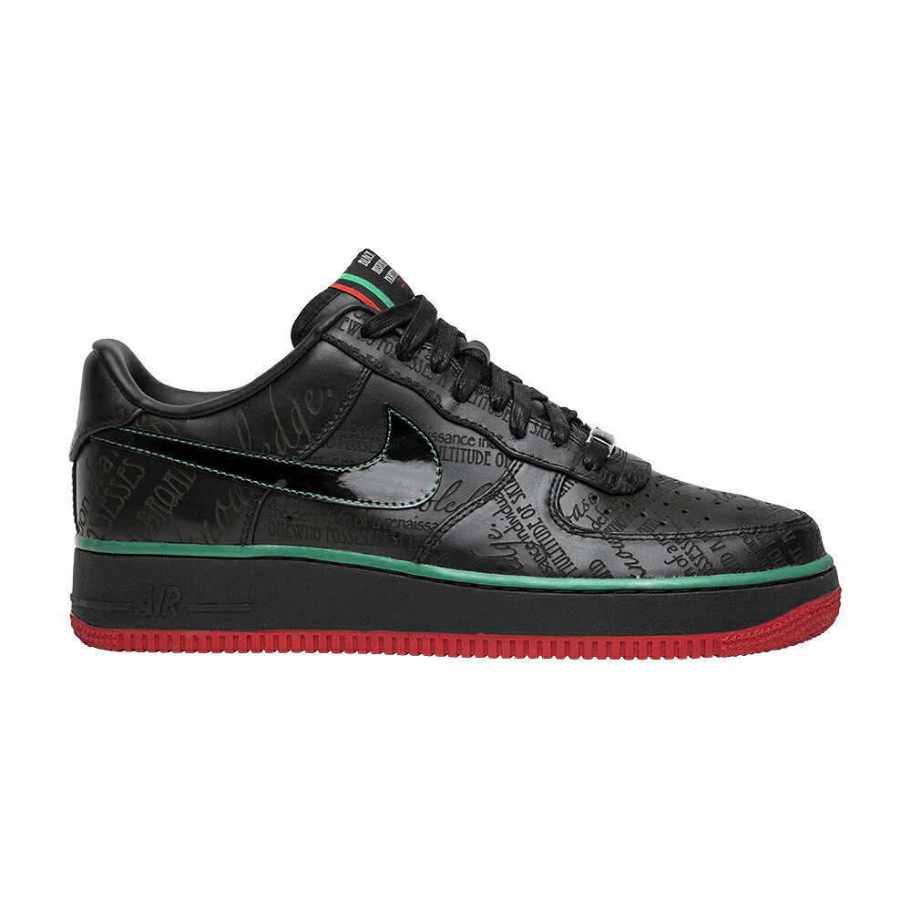 ナイキ プレミアム 黒色 ブラック 赤 レッド エアフォース 'BLACK MONTH' スニーカー メンズ NIKE AIR FORCE 1 LOW PREMIUM HISTORY 2010 / BLACK BLACK VARSITY RED